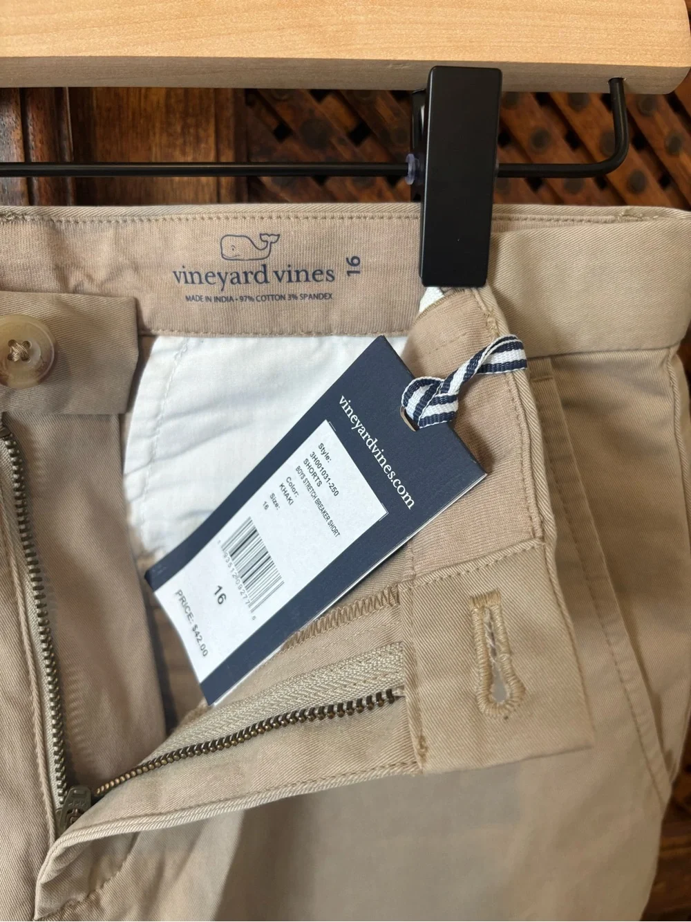 Vineyard Vines Boys Tan Chino Shorts